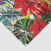 Exotic Passiflora Flowers Oerwoud Waterverf Patter Tissuepapier (Detail)