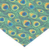 Exotic Peacock Feather Pattern Green Dining Korte Tafelloper (Hoek)