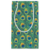 Exotic Peacock Feather Pattern Jewel groen Klein Cadeauzakje (Voorkant)