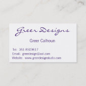 Exotic Peacock Visitekaartje (Achterkant)