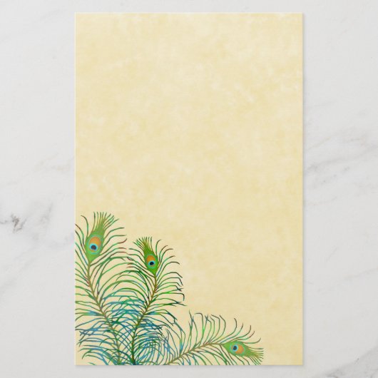 Exotic Peafowl Feathers Stationery Briefpapier (Voorkant)