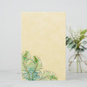 Exotic Peafowl Feathers Stationery Briefpapier (Staand voorkant)