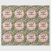 Exotic Pink Go Bananas Happy Birthday Oerwoud Cadeaupapier (Vlak)