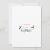 Exotic Pink Hibiscus Hummingbird 5th Birthday Kaart (Achterkant)