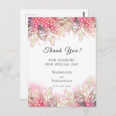 Exotic Pink Pineapples Blush Weddenschap Hartelijk Briefkaart (Voorkant / Achterkant)