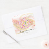 Exotic Plumeria Flower Abstract Art Calligraphy Vierkante Sticker (Envelop)