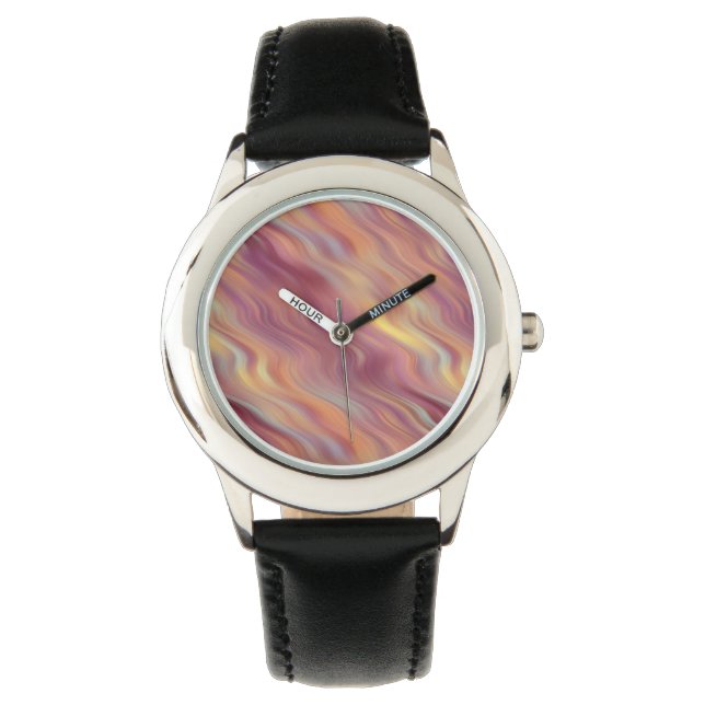 Exotic Plumeria Wavy Texture Horloge (Voorkant)