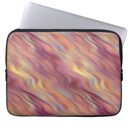 Exotic Plumeria Wavy Texture Laptop Sleeve