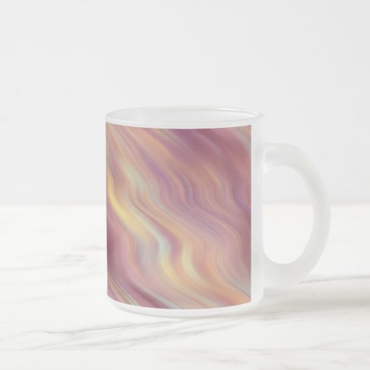 Exotic Plumeria Wavy Texture Matglas Koffiemok (Rechts)