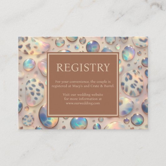Exotic Posh GIft Registry Details Enclosure Cards Informatiekaartje (Voorkant)