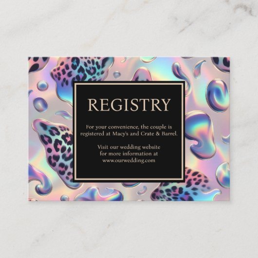 Exotic Posh GIft Registry Details Enclosure Cards Informatiekaartje (Voorkant)