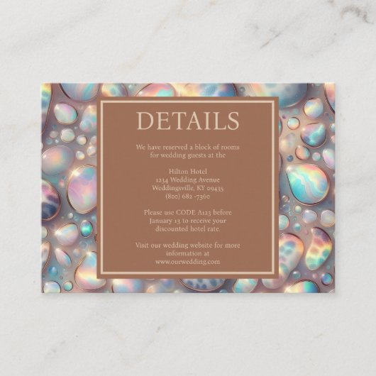 Exotic Posh Reception Details Enclosure Cards Informatiekaartje (Voorkant)
