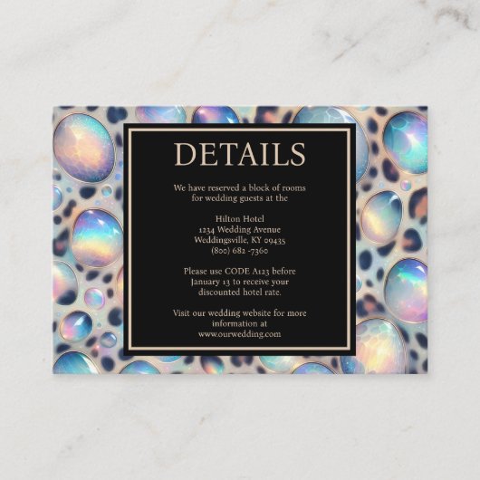 Exotic Posh Reception Details Enclosure Cards Informatiekaartje (Voorkant)