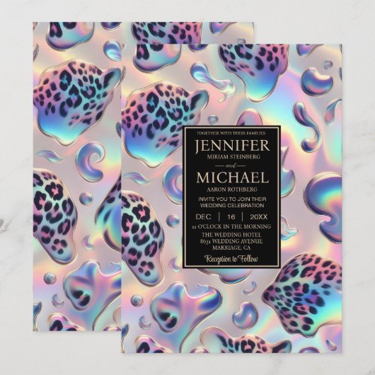 Exotic Posh Wedding Invitation Kaart (Voorkant / Achterkant)