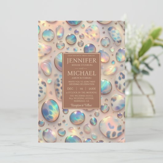 Exotic Posh Wedding Invitation Kaart (Staand voorkant)