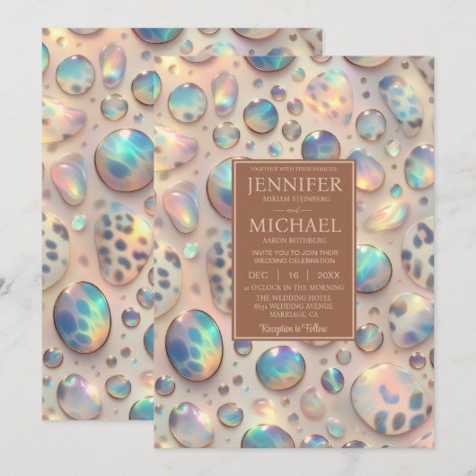 Exotic Posh Wedding Invitation Kaart (Voorkant / Achterkant)