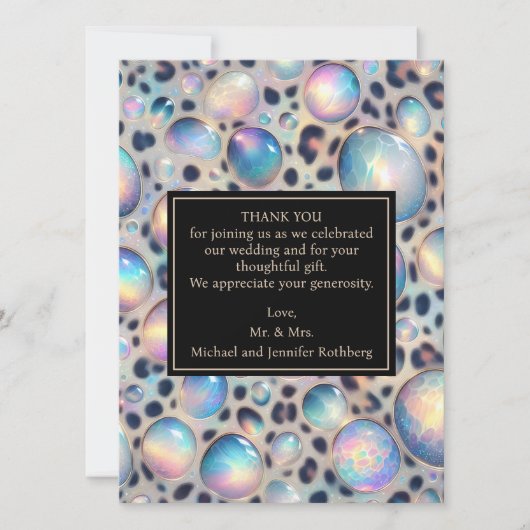 Exotic Posh Wedding Pre-Filled Thank You Cards Kaart (Voorkant)