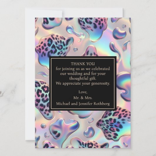 Exotic Posh Wedding Pre-Filled Thank You Cards Kaart (Voorkant)