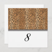 Exotic Print Animal Skin Reception Table Number Kaart (Voorkant / Achterkant)