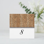 Exotic Print Animal Skin Reception Table Number Kaart (Staand voorkant)