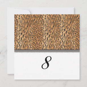 Exotic Print Animal Skin Reception Table Number Kaart