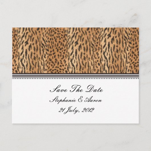Exotic Print Animal Skin Save the Date Briefkaart (Voorkant)