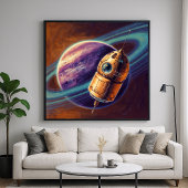 Exotic Probe - Space Tech Illustration Art Style Poster