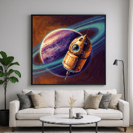 Exotic Probe - Space Tech Illustration Art Style Poster