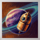 Exotic Probe - Space Tech Illustration Art Style Poster (Voorkant)