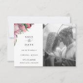 Exotic Protea Floral Photo Save the Date Aankondiging (Voorkant)