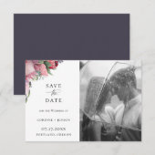 Exotic Protea Floral Photo Save the Date Aankondiging (Voorkant / Achterkant)