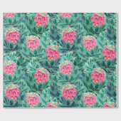 Exotic Protea Flowers Pattern Cadeaupapier (Vlak)