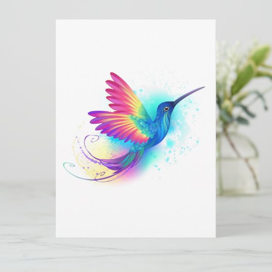 Exotic Rainbow Hummingbird Aankondiging (Staand voorkant)