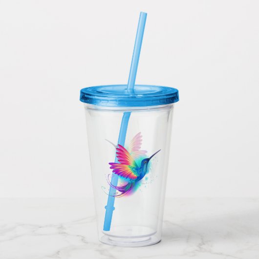 Exotic Rainbow Hummingbird Acryl Drinkbeker (Achterkant)