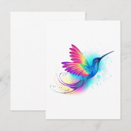 Exotic Rainbow Hummingbird Advieskaart (Voorkant / Achterkant)