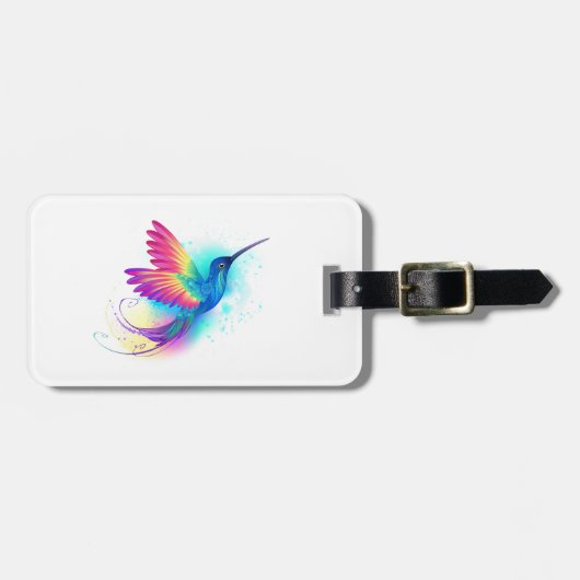 Exotic Rainbow Hummingbird Bagagelabel (Voorkant horizontaal)