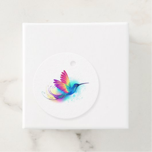 Exotic Rainbow Hummingbird Bedankjes Labels (In situ)