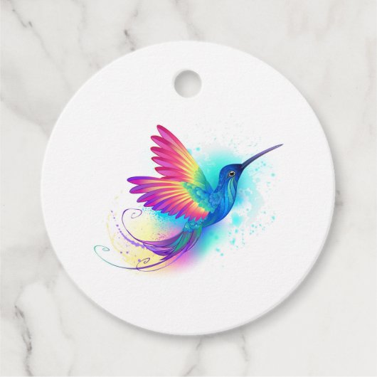 Exotic Rainbow Hummingbird Bedankjes Labels (Voorkant)