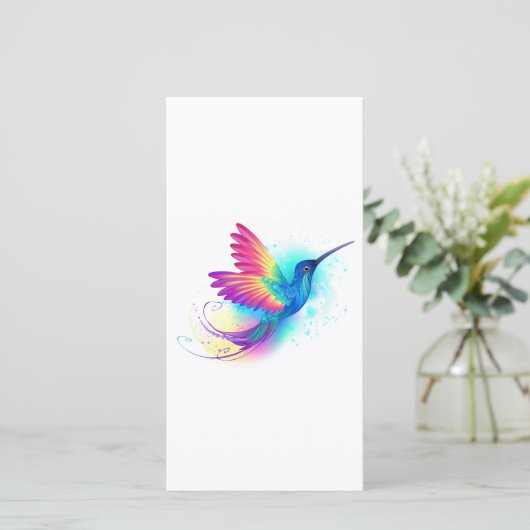 Exotic Rainbow Hummingbird Bedankkaart (Staand voorkant)