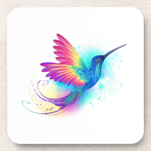 Exotic Rainbow Hummingbird Bier Onderzetter (Voorkant)