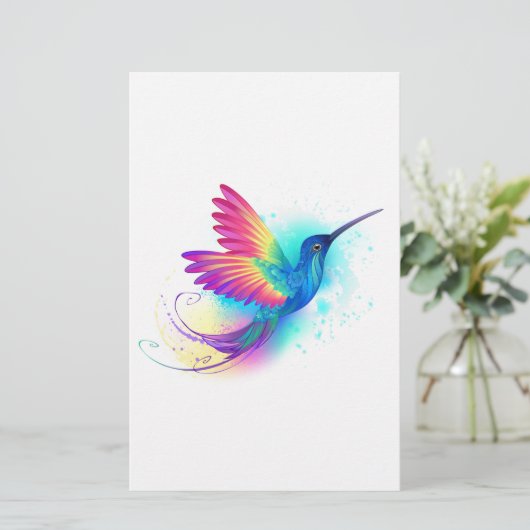 Exotic Rainbow Hummingbird Briefpapier (Staand voorkant)
