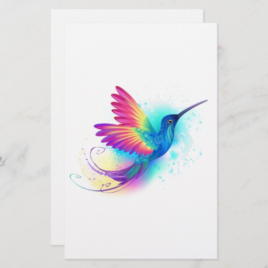 Exotic Rainbow Hummingbird Briefpapier (Voorkant / Achterkant)