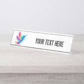 Exotic Rainbow Hummingbird Bureau Naambordje (Voorkant)