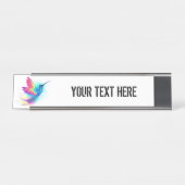 Exotic Rainbow Hummingbird Bureau Naambordje (Voorkant)