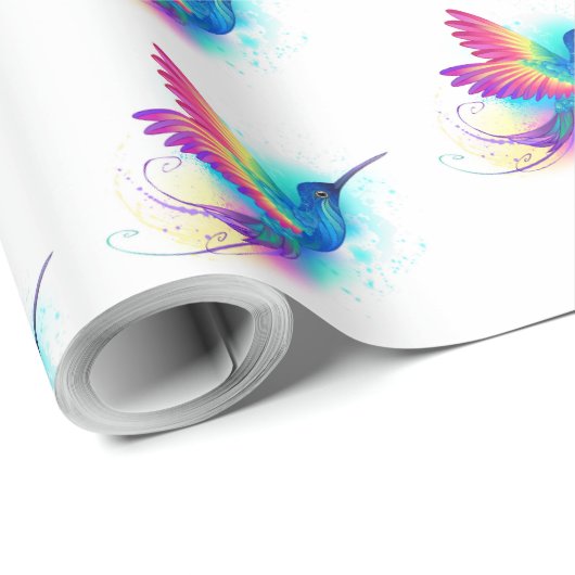 Exotic Rainbow Hummingbird Cadeaupapier (Rol Hoek)