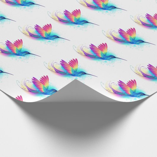 Exotic Rainbow Hummingbird Cadeaupapier (Hoek)