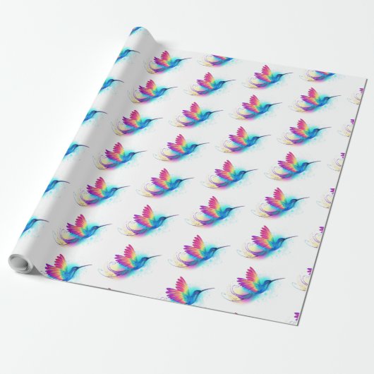 Exotic Rainbow Hummingbird Cadeaupapier (Uitgerold)