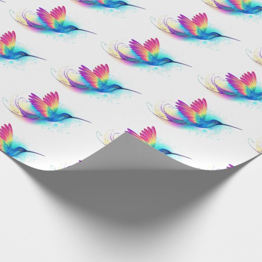 Exotic Rainbow Hummingbird Cadeaupapier (Hoek)