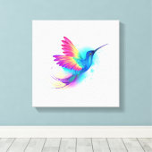 Exotic Rainbow Hummingbird Canvas Afdruk (Insitu (Houten vloer))