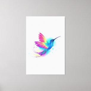Exotic Rainbow Hummingbird Canvas Afdruk